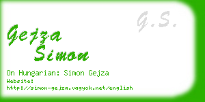 gejza simon business card